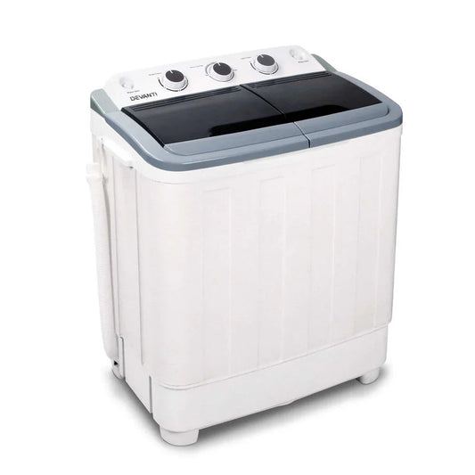 Devanti Twin Tub Portable Washing Machine 5KG - White