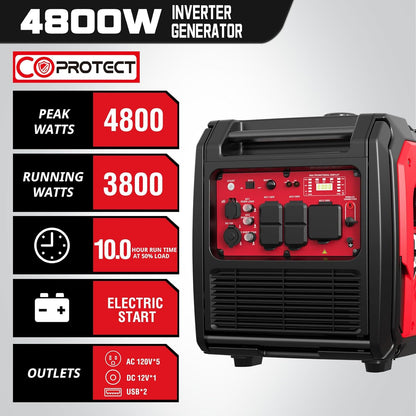 PowerSmart Portable Inverter Generator 5000 Starting Watt, 4000 Running Watt, 30 Amp - HB5046C