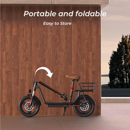 iScooter Electric Scooter With Seat, 500W, 21 Miles, 15.6 mph - i12