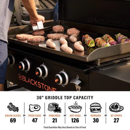 Blackstone Original 4-Burner 36in Propane Omnivore Griddle With Hard Cover - 2177
