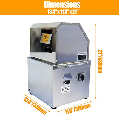 LGXEnzhuo Electric Sugar Cane Press Juicer Machine, 110V 800W Stainless Steel, 3 Rollers