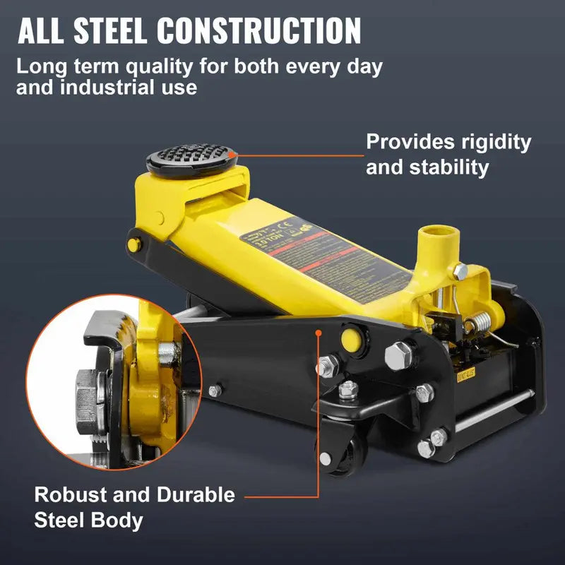 VEVOR Low Profile Hydraulic Floor Jack, 3 Ton, Steel - S508