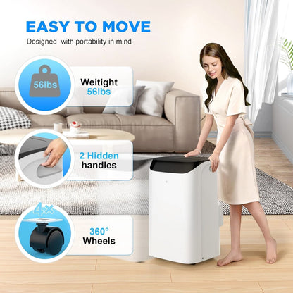 HUMHOLD Portable Air Conditioner 12000 BTU, White, 3-in-1 With Remote - HDPAC-10-A1