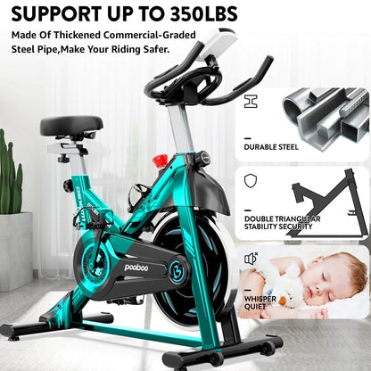 Pooboo Indoor Cycling Bike With 40lb Flywheel And 350lb Capacity - D518M1