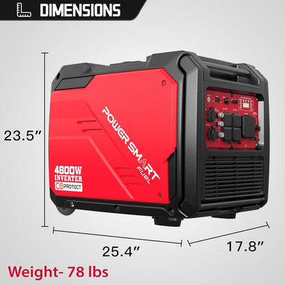 PowerSmart Portable Inverter Generator 5000 Starting Watt, 4000 Running Watt, 30 Amp - HB5046C