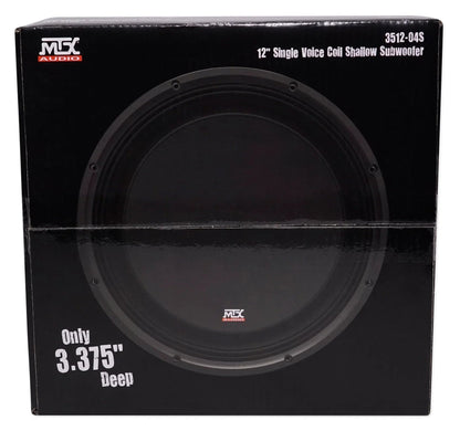 MTX Dual 3512-04S 12 in 1200W Shallow Car Subwoofers With Rockville Sealed Enclosure