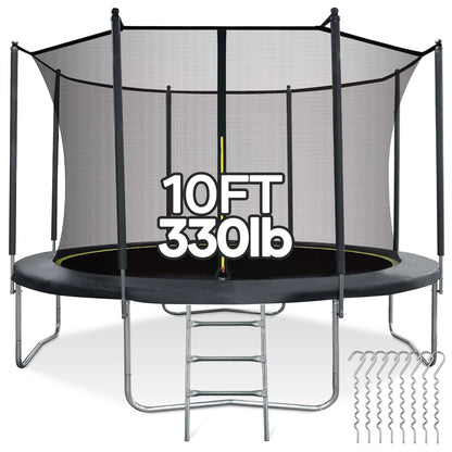 MARNUR Kids' Trampoline 8 ft With Enclosure Net, Ladder And Wind Stakes - 330 lbs Weight Capacity