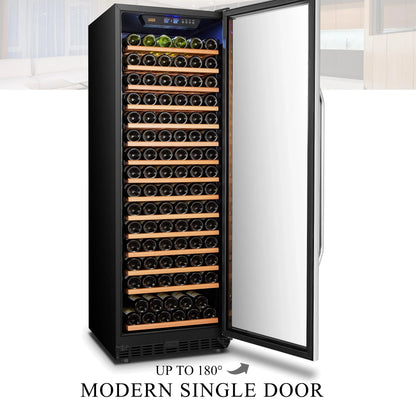 Lanbo 165 Bottle Built-In Black Single Zone Wine Cooler, 24 inch Width - LW177S